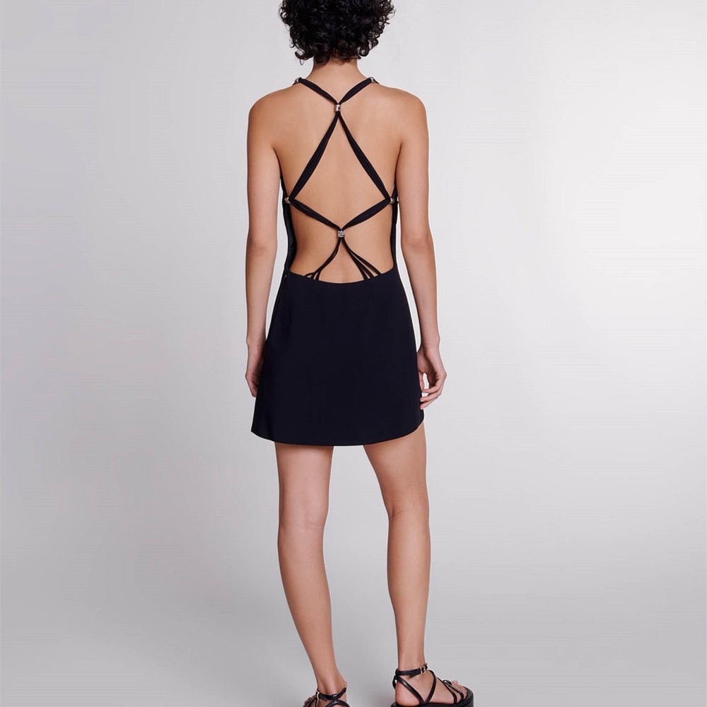 Maje Black Backless Dress